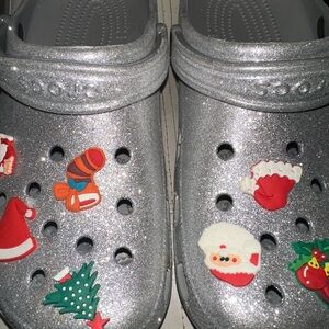 CROCS  Silver glitter